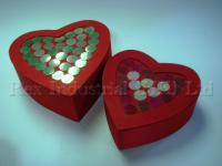 Set of 2 heart shape box with sequins 